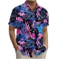 thumbnail image 1 of Kilaqueen Men's Hawaiian Shirt Short Sleeve Button Down Lapel Shirt Tropical Floral Beach Vacation Summer Pullover Party Holiday Shirt, 1 of 6