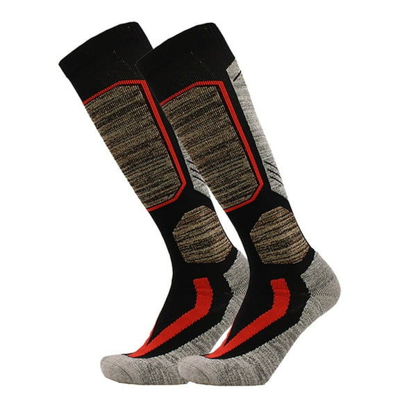 Kilaqueen Men's Knee-high Ski Socks Winter Thickened Warm Outdoor Sports Hiking Socks Cold Weather Socks for Snowboarding, Snow, Winter, Thermal Knee-high Warm Socks, Hunting
