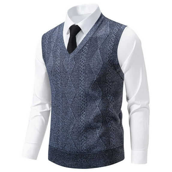 Kilaqueen Men's Sweater Vest V-Neck Sleeveless Argyle Knitted Sweater Slim Fit Casual Lightweight Classic Business Vests Knitwear Pullover Autumn Winter Warm Tank Tops