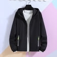 thumbnail image 1 of Kilaqueen Mens Lightweight Waterproof Rain Jacket Windbreaker with Reflective Zipper Casual Full Zip Hooded Jackets UPF 50 + Sun Protection Fishing Hoodies, 1 of 7