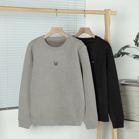 Kilaqueen Mens Mock Neck Sweatshirt Sherpa Lined Basic Pullover Tops Long Sleeve Oversized Sweatshirt for Cold weather Thicken Warm Sweatshirts