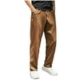thumbnail image 1 of Kilaqueen Mens Pants Drawstring Elastic Waist Lightweight Straight Leg Pants with Pockets Summer Beach Vacation Yoga Trousers, 1 of 9