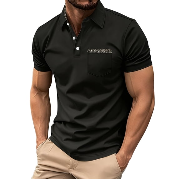 Kilaqueen Mens Shirts Button Down Lapel Short Sleeve Moisture Wicking Pullover Tops Casual Solid Color Classic Fit Shirt with Chest Pocket