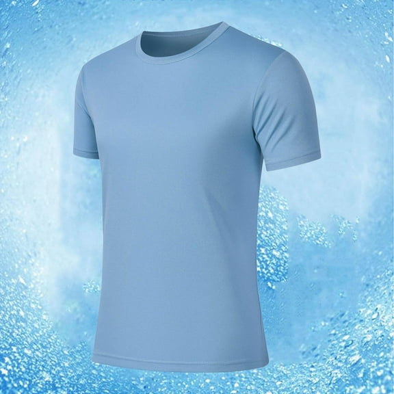 Kilaqueen Mens Short Sleeve Moisture Wicking Shirt Summer Lightweight Sun Protection Quick Dry Rash Guard Swim Shirt Workout Athletic Outdoor Running Tops