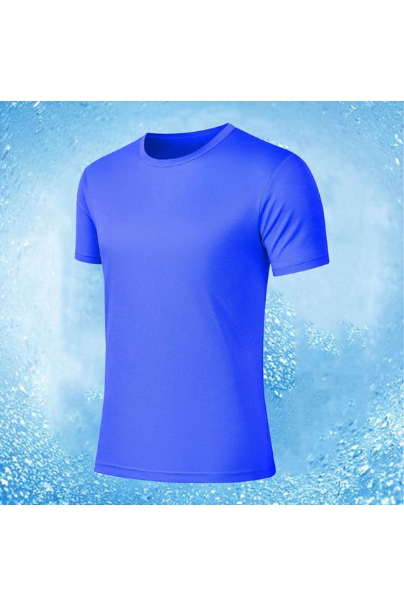 Mens Short Sleeve Moisture Wicking Shirt Summer Lightweight Sun Protection Quick Dry Rash Guard Swim Shirt Workout Athletic Outdoor Running Tops