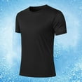 thumbnail image 1 of Kilaqueen Mens Short Sleeve Moisture Wicking Shirt Summer Lightweight Sun Protection Quick Dry Rash Guard Swim Shirt Workout Athletic Outdoor Running Tops, 1 of 5
