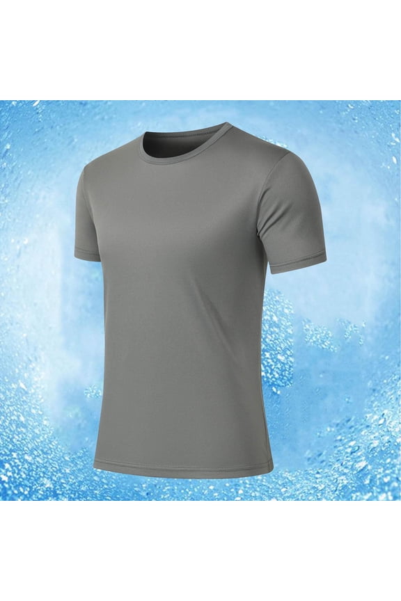 Mens Short Sleeve Moisture Wicking Shirt Summer Lightweight Sun Protection Quick Dry Rash Guard Swim Shirt Workout Athletic Outdoor Running Tops