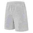 thumbnail image 1 of Kilaqueen Mens Shorts Elastic Waist Quick Dry Solid Color Shorts with Zip Pockets Athletic Workout Hiking Gym Stretch Shorts, 1 of 5