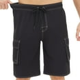 thumbnail image 1 of Kilaqueen Mens Shorts Quick Dry Drawstring Elastic Waist Summer Beach Swim Trunks Solid Color Casual Board Shorts with Pockets, 1 of 8