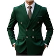 thumbnail image 1 of Kilaqueen Mens Suit Jacket Solid-Color Business Double Breasted Classic Fit Blazer for Business, Wedding, Prom & Formal Events, 1 of 3