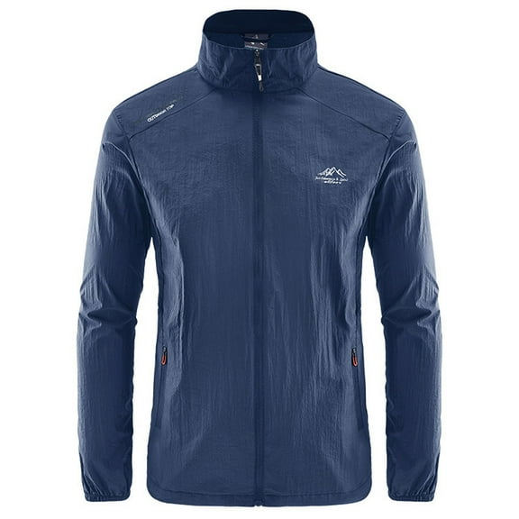 Kilaqueen Mens Sun Protection Jacket Oversized Zip-Up Long Sleeve Shirts with Pockets Athletic Fishing Lightweight Moisture Wicking Coat Outfits