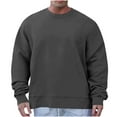 thumbnail image 1 of Kilaqueen Mens Sweatshirt Crew Neck Long Sleeve Solid Color Pullover Tops Casual Loose Fit Thick Basic Sweatshirt, 1 of 6