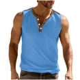 thumbnail image 1 of Kilaqueen Mens Tank Top Button V Neck Henley Sleeveless Shirts Casual Running Workout Gym Regular Fit Vintage Tank, 1 of 9