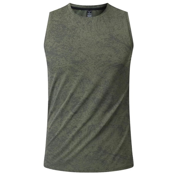 Kilaqueen Mens Tank Top Moisture Wicking Quick Dry Sleeveless Crew Neck Shirts Athletic Bodybuilding Gym Performance Tee Shirts
