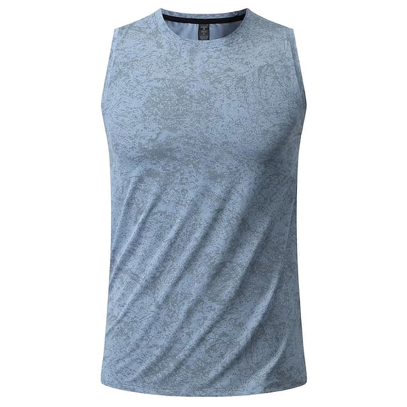 Kilaqueen Mens Tank Top Moisture Wicking Quick Dry Sleeveless Crew Neck Shirts Athletic Bodybuilding Gym Performance Tee Shirts