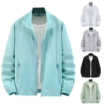 Kilaqueen Mens UPF 50 Sun Protection Jacket Windbreaker Lightweight Sun Jackets Quick Dry Outdoor Hiking Travel Zip Up Coat