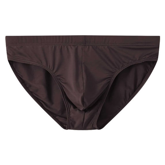 Kilaqueen Mens Underwear Ice-Silk Seamless Super Thin And Breathable Briefs Solid Color Low Rise Ultra Soft Stretch Underwear