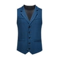 thumbnail image 1 of Kilaqueen Mens Vintage Herringbone Suit Vest Single Breasted V Neck Notch Lapel Slim Fit Waistcoat for Wedding Groomsmen, 1 of 9