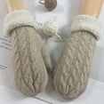 thumbnail image 1 of Kilaqueen Mens Womens Mitten Sleeves Ribbed Knit Thicken Warm Gloves for Cold Weather Soft Comfortable Anti-slip Winter Gloves, 1 of 3