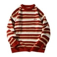 thumbnail image 1 of Kilaqueen Mens Y2k Vintage Striped Pullover Sweater Long Sleeve Crewneck Knit Oversized 2025 Casual Comfy Fall Winter Warm Tops, 1 of 5