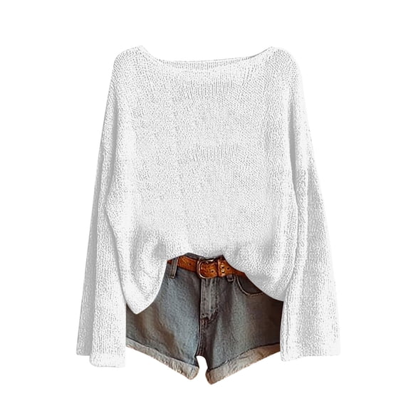 Kilaqueen Off The Shoulder Sweater Women Trendy Boat Neck Pullover Tops Oversized Comfy Knit Tops Sweater Baggy Fall Y2k Clothes