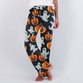 thumbnail image 1 of Kilaqueen Oversized Pants for Women Stretchy Comfy Halloween Pajama Pants Casual Ghost Pumpkin Pattern Pjs Sleep Bottoms Fall Winter Lounge Pants, 1 of 6