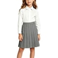 thumbnail image 1 of Kilaqueen Pleated School Uniform Skirt for Girls with Elastic High Waist, Classic A Line Knee Length Skater Skirt for Classroom and Daily Wear, 1 of 7