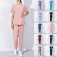 thumbnail image 1 of Kilaqueen Plus Size Scrubs for Women Short Sleeve Uniform Scrubs Set Regular Top and Pants Moisture Wicking Medical Scrubs Set Standard Workwear, 1 of 4