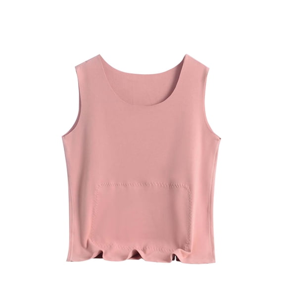 Kilaqueen Plus Size Tank Tops for Women Warm Sleeveless Solid Color Soft Layer Vest for Cold Weather Comfy Seamless Underwear Thermal Tops