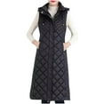 thumbnail image 1 of Kilaqueen Puffer Vests for Women Diamond Pattern Sleeveless Zip Up High Neck Jacket with Adjustable Hooded Puffy Winter Warm Trendy Outerwear, 1 of 3