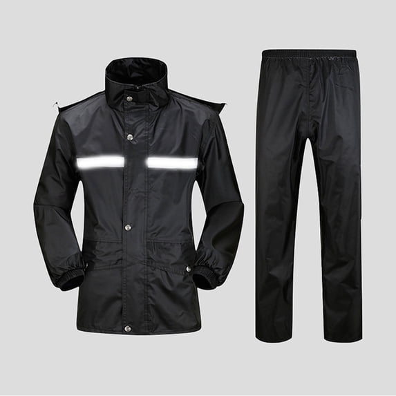Kilaqueen Rain Suit Jacket & Trouser Suit Raincoat for Men, Outdoor All-Sport Breathable Anti-Storm Rain Coat with Double Brim, Waterproof Motorcycle Hi Vis Rain Suit