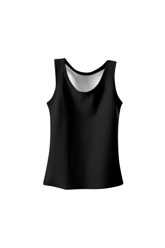 Ribbed Knit Base Layer Vest for Women Sleeveless Crew Neck Thermal Tank Tops for Cold Weather Fall Winter Long Underwear