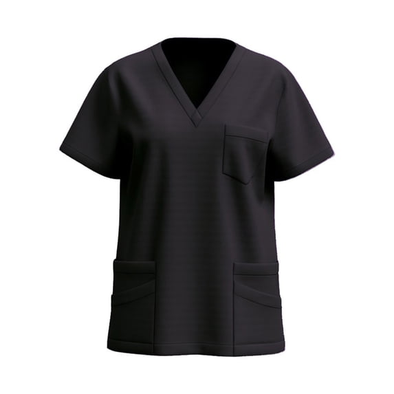 Kilaqueen Womens Scrub Tops Summer Casual Solid Color Short Sleeve V Neck Nurse Uniform Work Blouse Loose Workout Pullover Shirt