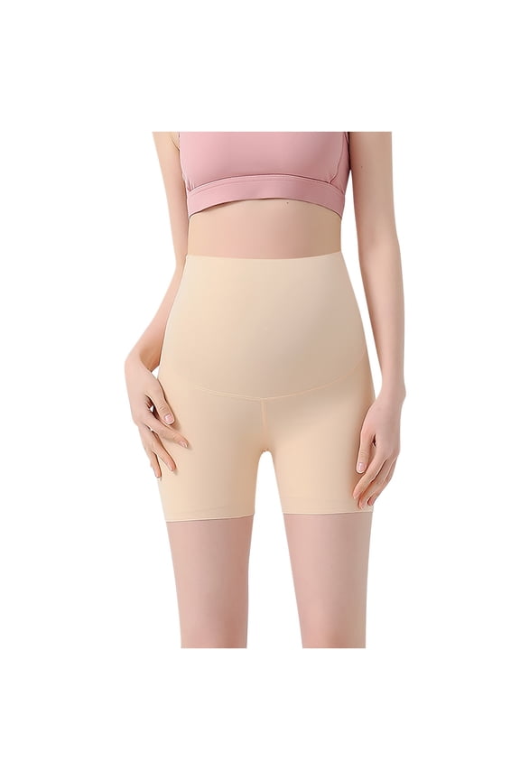 Seamless Maternity Shapewear Over Bump Pregnancy Shorts High Waist Panties Prevent Thigh Chaffing Pregnancy Belly Support Yoga Shorts