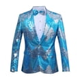 thumbnail image 1 of Kilaqueen Sequin Blazer for Men Single-Breasted Single-Button Party Festival Tuxedo Performance Prom Dress Suit, 1 of 3