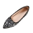 thumbnail image 1 of Kilaqueen Sequin Flats for Women Sparkly Fashion Pointed Toe Elegant Slip On Loafers Dress Wedding Work Business Dance Ballet Flats, 1 of 9
