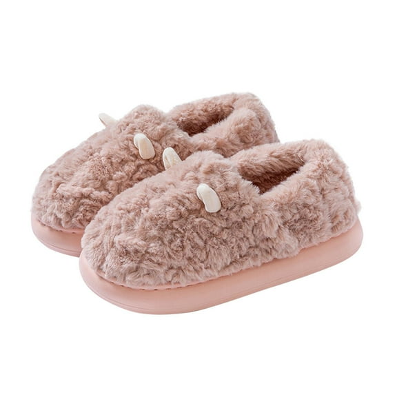 Kilaqueen Sheep-Ear Slipper for Women Sherpa Cute Animal Close Back Slide Lightweight Keep Warm Sandal Indoor Plush Winter Lovely Bedroom Shoe Fleece Lined Non-Slip Memory Foam House Slipper