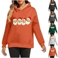 thumbnail image 1 of Kilaqueen Sherpa Fleece Lined Oversized Sweatshirt for Women Casual Xmas Graphic Christmas Sweatshirts Drawstring Pullover Blouses Holiday Tunic Tops, 1 of 8