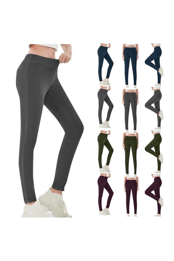 Slim Fitness Jeans for Women Trendy Plus Size High Waisted Jeggings with Real Back Pockets Stretchy Pull on Skinny Tummy Control Denim Pants