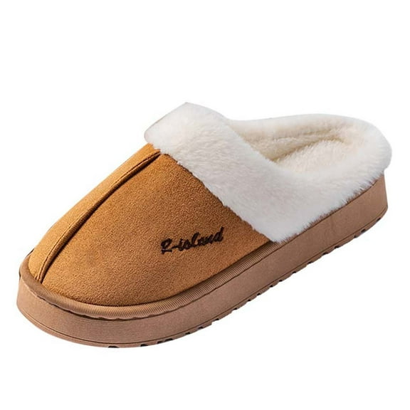 Kilaqueen Slippers for Women Faux Fur Soft Plush Memory Foam Anti-Slip House Slippers Comfy Warm Winter Bedroom Indoor Outdoor Slippers
