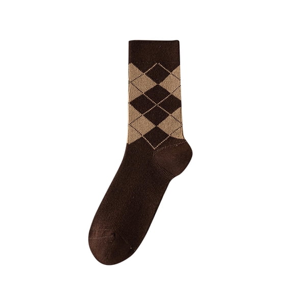 Kilaqueen Socks for Men Crazy Design Argyle Striped Funky Pattern Cotton Socks