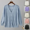 thumbnail image 1 of Kilaqueen Soft Lightweight Cardigans for Women Vintage V Neck Cardigan Sweaters Long Sleeve Button Down Tunic Shirts Aesthetic 90s Outerwear Tops, 1 of 4