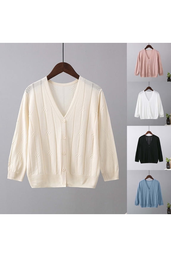 Soft Lightweight Cardigans for Women Vintage V Neck Cardigan Sweaters Long Sleeve Button Down Tunic Shirts Aesthetic 90s Outerwear Tops