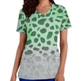 thumbnail image 1 of Kilaqueen St. Patrick's Print Scrubs for Women Short Sleeve V Neck Medical Nursing Shirts with Pockets, 1 of 6