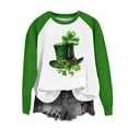 thumbnail image 1 of Kilaqueen Sweatshirt for Women St Patricks Day Shamrock Raglan Long Sleeve Crew Neck Pullover Tops, 1 of 5