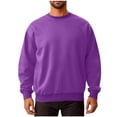 thumbnail image 1 of Kilaqueen Sweatshirts for Men Solid Color Long Sleeve Crew Neck Pullover Tops Comfy Casual Oversized Thick Basic Sweatshirt, 1 of 7