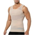 thumbnail image 1 of Kilaqueen Tank Tops Men Mesh Stretch Four-Way Crew Neck Body Shaper Vest Solid Color Sleeveless Compression Base Layer Tos with Lumbar Support and Tummy Control, 1 of 3