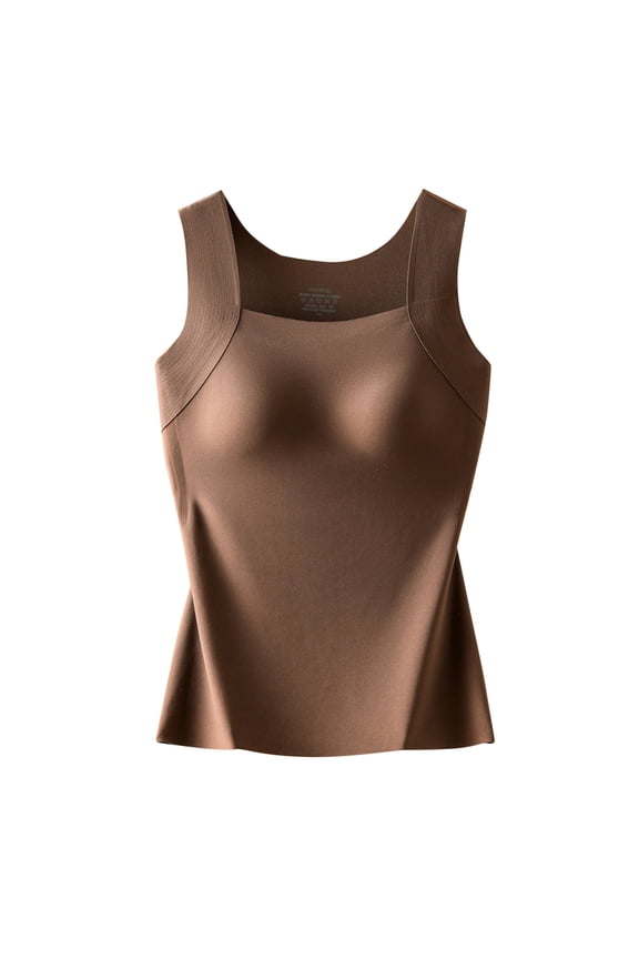 Tight Thermal Tank Tops for Women Athletic Seamless Square Neck Base Layer Vest for Cold Weather Quick Dry Cami Long Underwear
