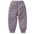 thumbnail image 1 of Kilaqueen Toddler Girls Boys Pants Solid Color Ribbed Warm Thick Elastic Waist Trousers Full Length Spring Winter Warm Pants, 1 of 7
