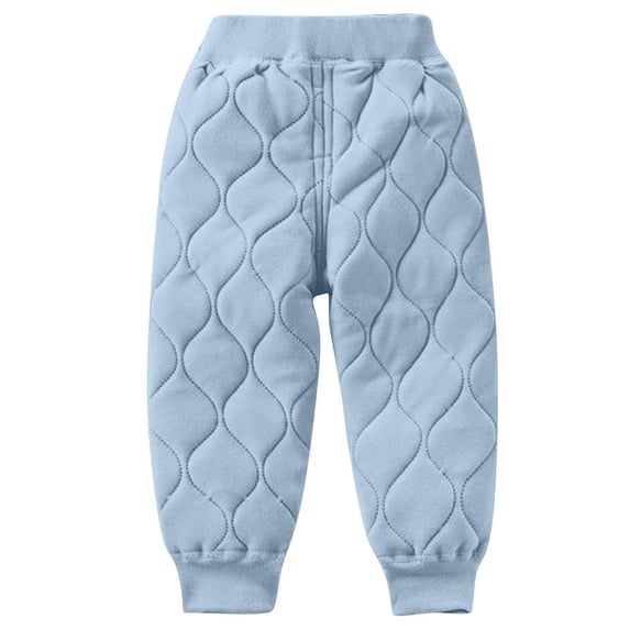 Kilaqueen Toddler Girls Boys Pants Solid Color Ribbed Warm Thick Elastic Waist Trousers Full Length Spring Winter Warm Pants